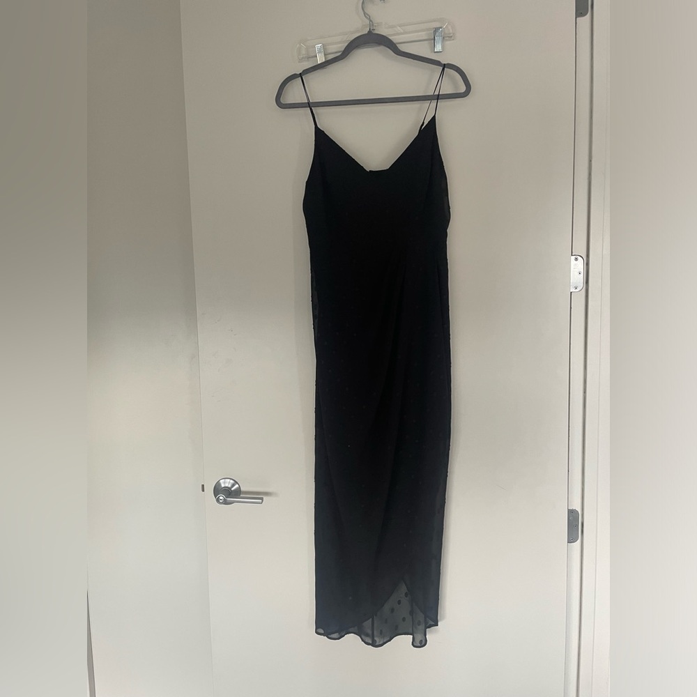 Express Chiffon Polka Dot Midi Wrap Dress